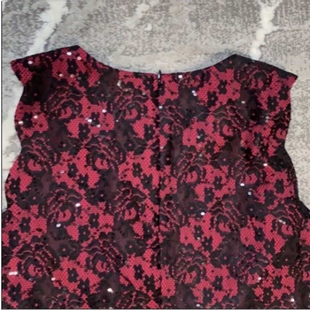 Anne Klein Red & Black Lace Sheath Dress Size 8 – New Without Tags - Picture 4 of 8